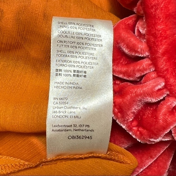 NEW FREE PEOPLE Mini Dress Smocked Ruffle Puff Sleeve Open Back Fall Wedding XS - Picture 14 of 14